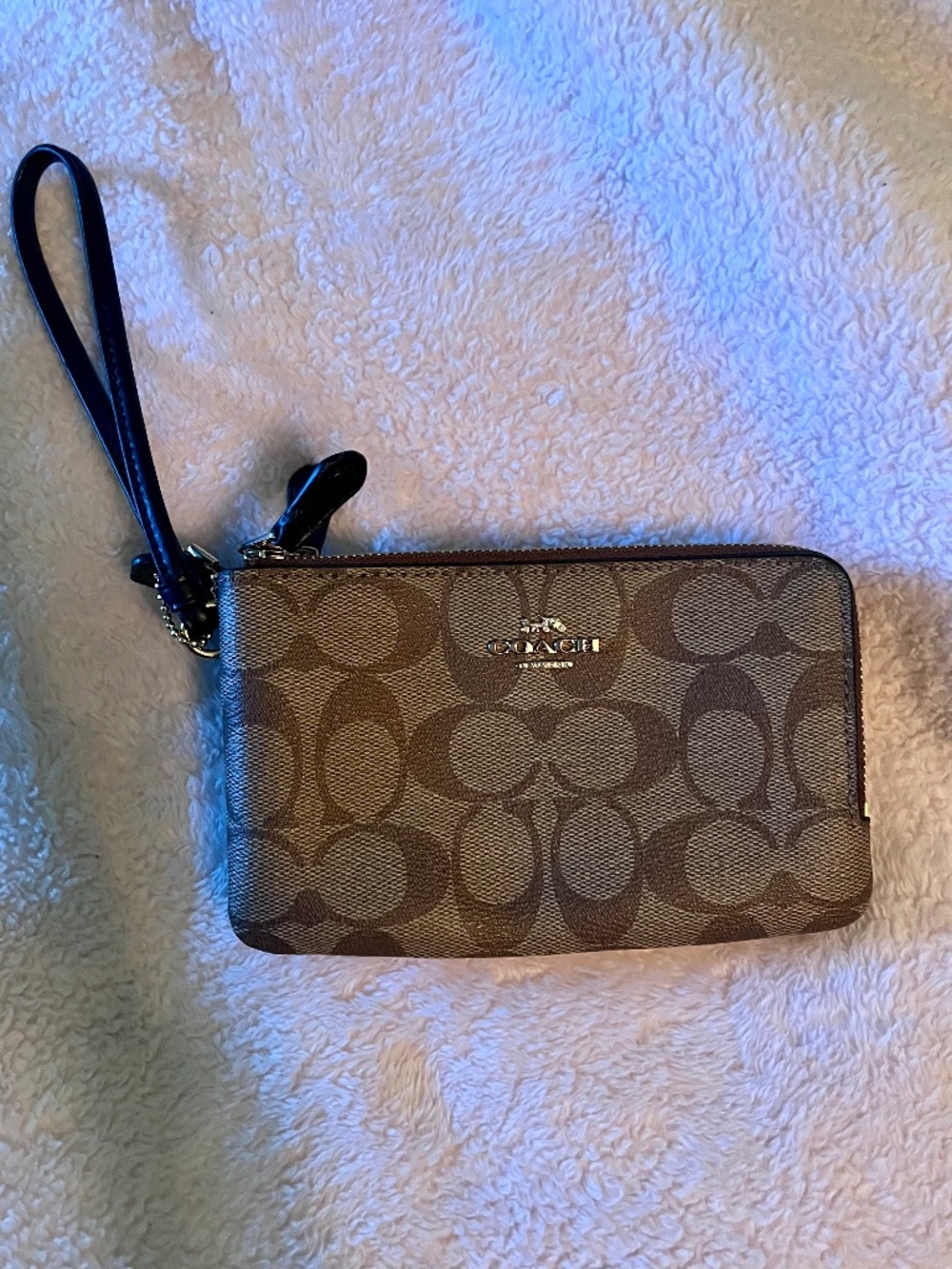Coach double zip wristlet